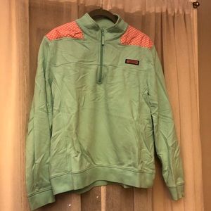 Vineyard Vines Teal and Pink Pullover, Large
